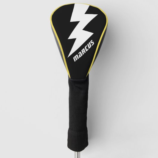 Douane golf driver hoes met bliksem logo golfheadcover (Voorkant)