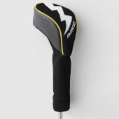Douane golf driver hoes met bliksem logo golfheadcover (Schuin)