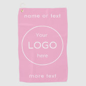 Douane golfhanddoek met bedrijfslogo roze  (Voorkant)