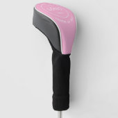 Douane golfhoes met bedrijfslogo roze golfheadcover (Schuin)
