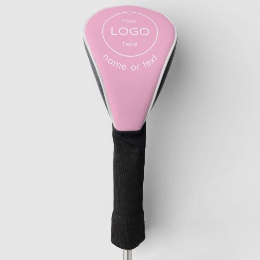 Douane golfhoes met bedrijfslogo roze golfheadcover (Voorkant)