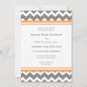 Douane Graduation Party Invitation Oranje Chevron Kaart (Achterkant)