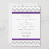 Douane Graduation Party Invitation Paars Chevron Kaart (Achterkant)