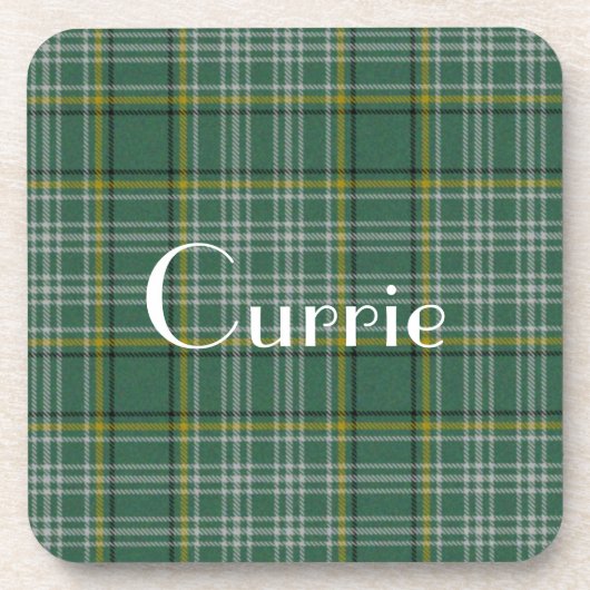 Douane Groen Clan Currie Plaid Onderzetter (Voorkant)