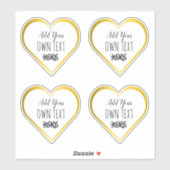 Douane grote heldere gouden hart vinyl stickers (Vel)