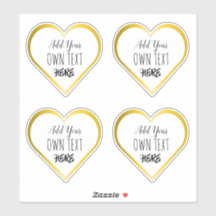 Douane grote heldere gouden hart vinyl stickers