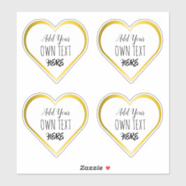 Douane grote heldere gouden hart vinyl stickers