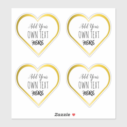 Douane grote heldere gouden hart vinyl stickers (Vel)