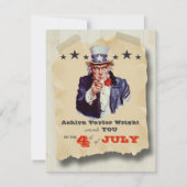 Douane Hipster vierde van de feestdag van juli nod Kaart (Voorkant)