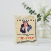 Douane Hipster vierde van de feestdag van juli nod Kaart (Staand voorkant)