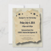 Douane Hipster vierde van de feestdag van juli nod Kaart (Achterkant)