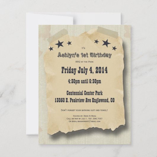 Douane Hipster vierde van de feestdag van juli nod Kaart (Achterkant)