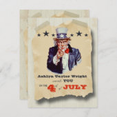 Douane Hipster vierde van de feestdag van juli nod Kaart (Voorkant / Achterkant)