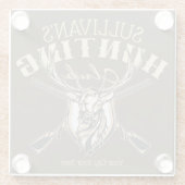 Douane Hunter NAME Deer Trophy Rifle Hunting Club Glazen Onderzetter (Achterkant)