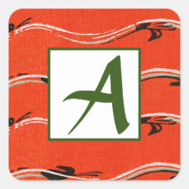 DOUANE INITIAAL RED ENVELOPE SEAL VIERKANTE STICKER