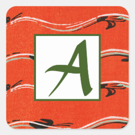 DOUANE INITIAAL RED ENVELOPE SEAL VIERKANTE STICKER