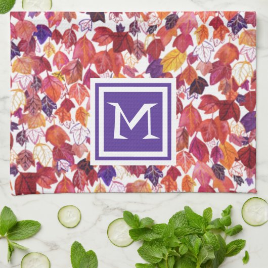 DOUANE Initiaal - Rood Waterverf Theedoek (Gevouwen)