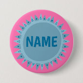 DOUANE IT Blue Sunshine Pink Ronde Button 7,6 Cm (Voorkant)