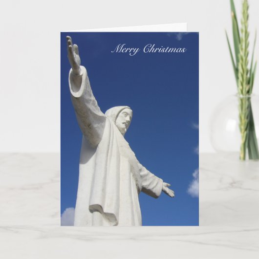douane-jesusstandbeeld feestdagen kaart (Voorkant)