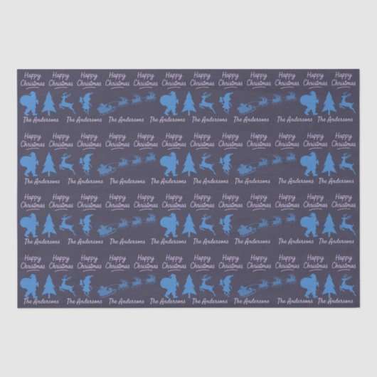 Douane Kerst Tissue Papier - Silhouet Ontwerp (Voorkant)
