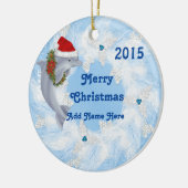 DOUANE-kerstdolfijn Keramisch Ornament (Links)