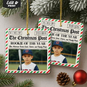 Douane Kerstkrant Rookie of the Year Keramisch Ornament