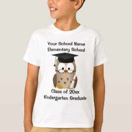 Douane Kindergarten Afstuderen T-Shirt, Wise Owl T-shirt