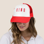 Douane King tekst naam Witte en Rode Kleur Caps Ho Trucker Pet (In situ)