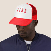 Douane King tekst naam Witte en Rode Kleur Caps Ho Trucker Pet (In situ)