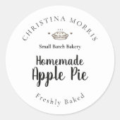 Douane kleine batch bakkerij appel taart ronde sti sticker (Voorkant)