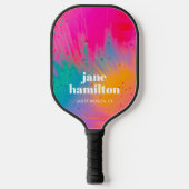 Douane Kleurrijke Pickleball Paddle (Voorkant)
