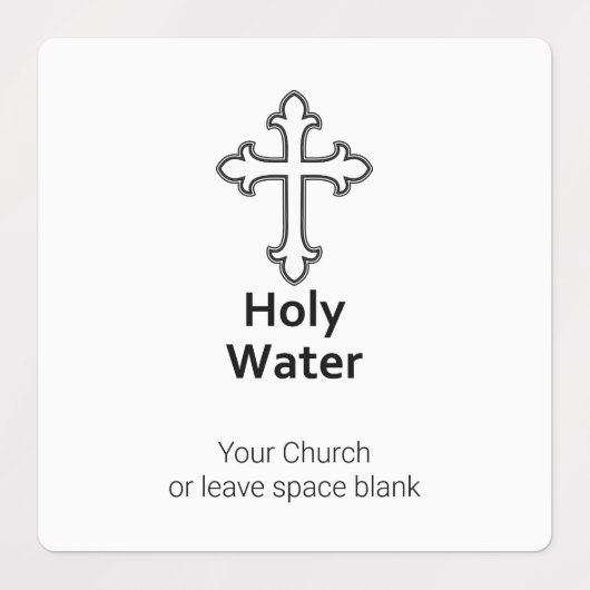 Douane-kruis Heilige Water Labels (Design 1)