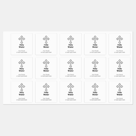 Douane-kruis Heilige Water Labels (Vel)