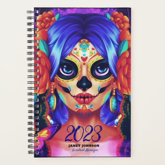 Douane LA CATRINA SUGAR SKULL 2023 wekelijks Maand Planner (Voorkant)