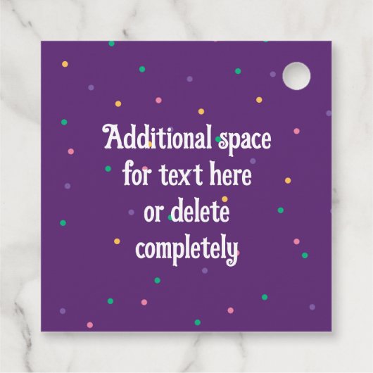 DOUANE Mardi Gras Theme Fun Festive Bads Bedankjes Labels (Achterkant)