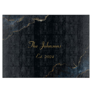 Douane Marmeren Patroon, Blauwe Accentsnijplank Snijplank