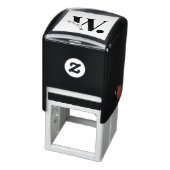 Douane Modern Vet Monogram & Achternaam Zelfinktende Stempel (Product)