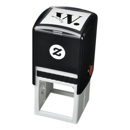 Douane Modern Vet Monogram & Achternaam Zelfinktende Stempel (Product)