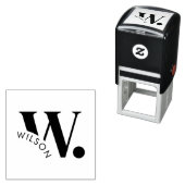 Douane Modern Vet Monogram & Achternaam Zelfinktende Stempel (In situ)