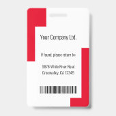 Douane Moderne BedrijfsIdentiteitskaart van de Wer Badge (Back)