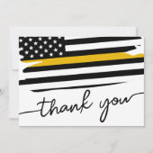 Douane Moderne Verzender Dunne Gouden Lijnvlag Bedankkaart (Voorkant)