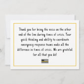 Douane Moderne Verzender Dunne Gouden Lijnvlag Bedankkaart (Achterkant)