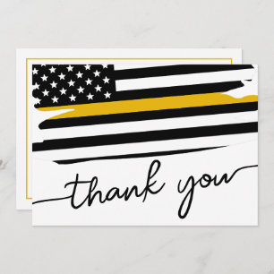 Douane Moderne Verzender Dunne Gouden Lijnvlag Bedankkaart