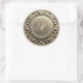 Douane Monogram Gouden verbinding Ronde Sticker (Tas)