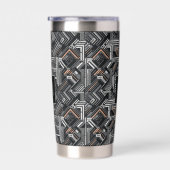 Douane Monogram Industrieel Patroon Geïsoleerde Drinkbeker (Rechts)