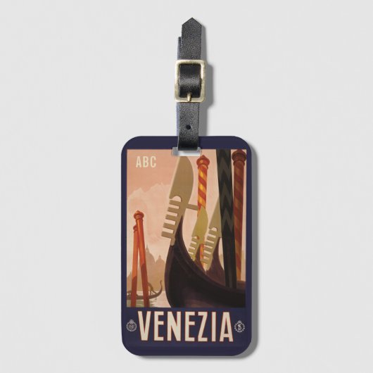 Douane-monogram Venezia (Venetië) Bagagelabel (Voorkant (verticaal))