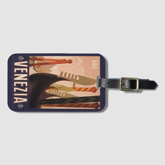 Douane-monogram Venezia (Venetië) Bagagelabel (Voorkant (horizontaal))