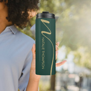 Douane Monogramed met Naam Smaragd Groen Goud Thermosbeker