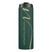 Douane Monogramed met Naam Smaragd Groen Goud Thermosbeker (Voorkant)