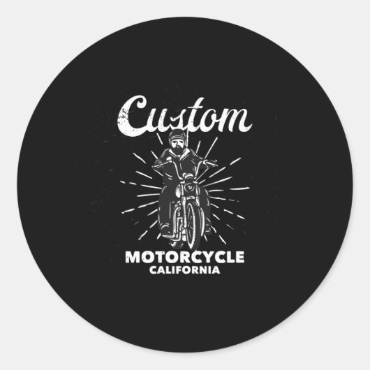 douane motorfiets california ronde sticker (Voorkant)